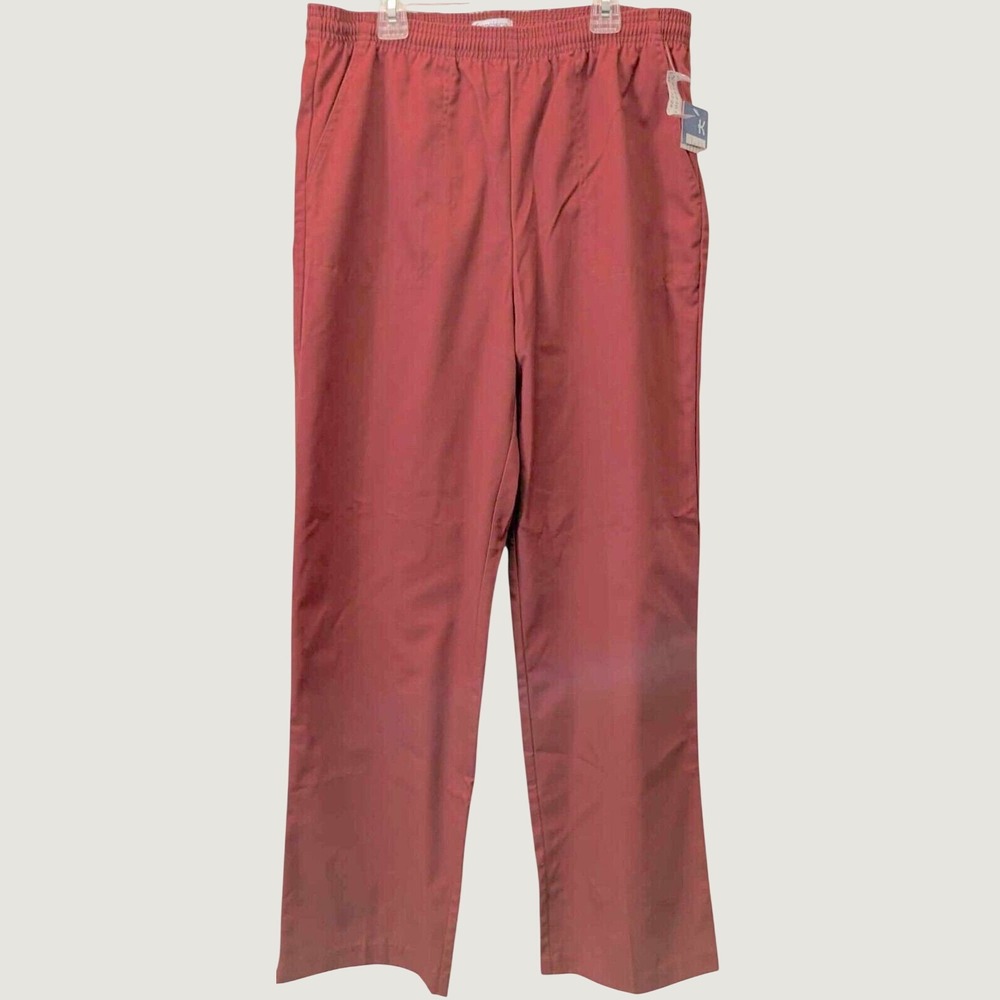 Vintage Koret Francisca Womens Plus Size 14 Coral High Rise Pull On Pants Pocket